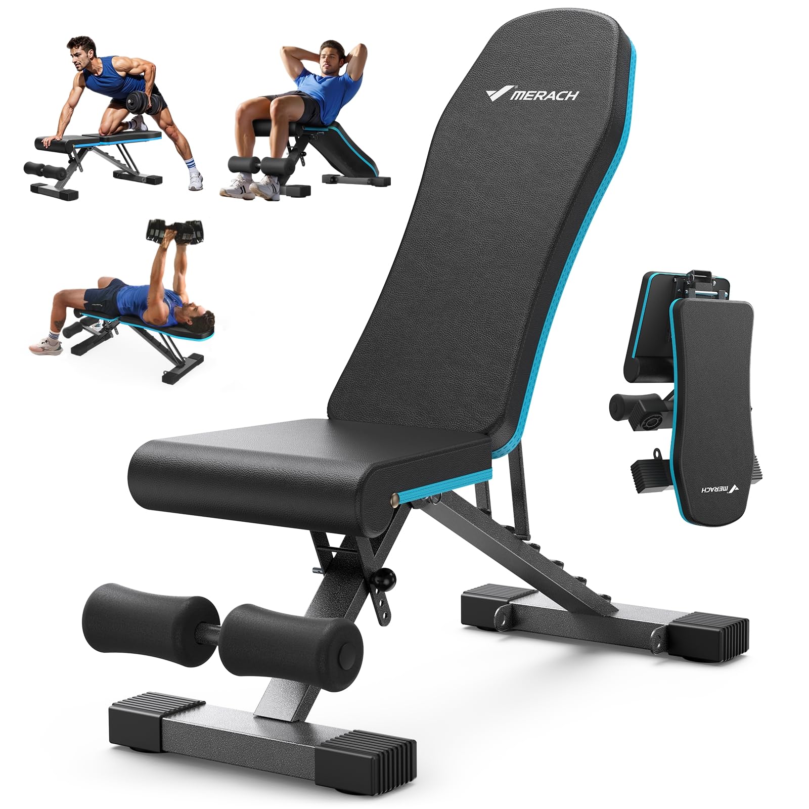 MERACH Workout Bench, Foldable Workout Benches for Home Gym with